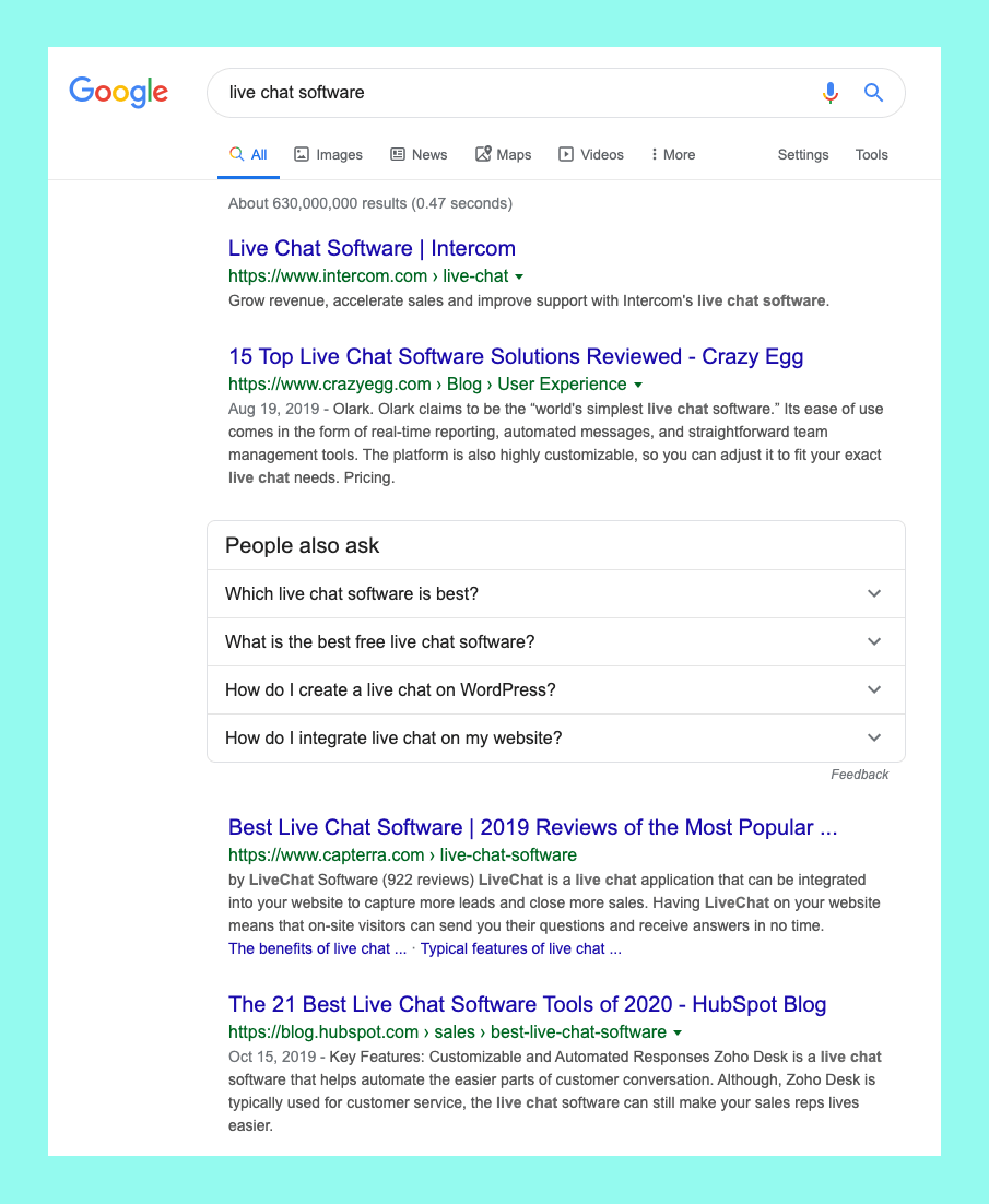 SEO results for your landing page